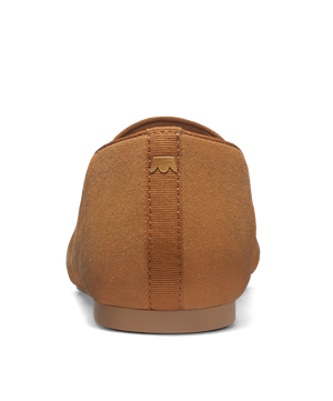 back view of the Starling in golden oak (tan) suede