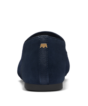 back view of the Starling in Navy Suede