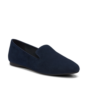 front 3/4ths view of the Starling in Navy Suede