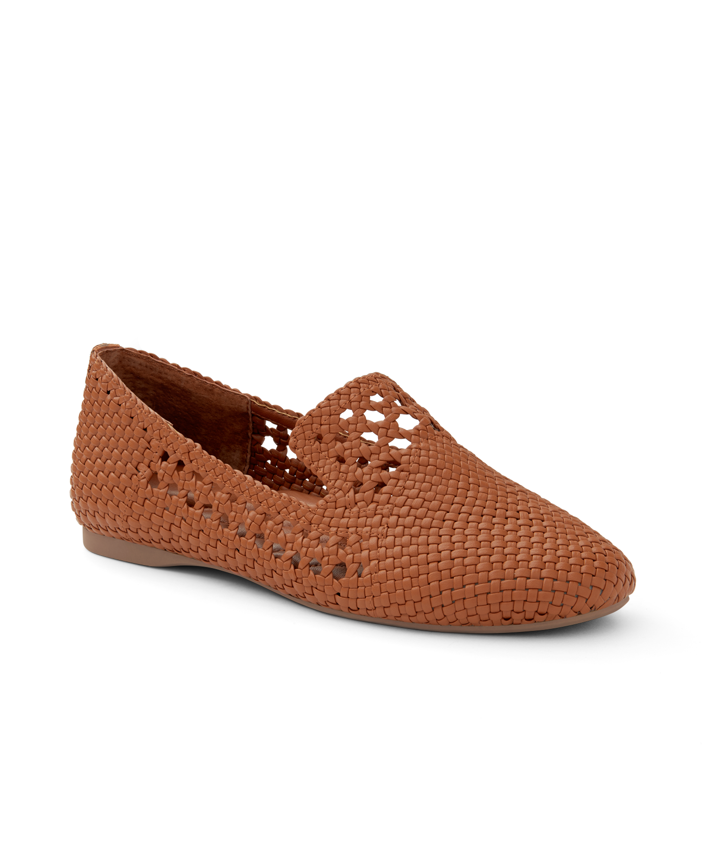 front 3/4ths view of the Starling in Cognac (brown) Woven