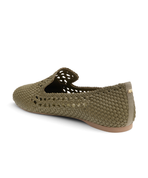 back 3/4ths view of the Starling in Olive Woven
