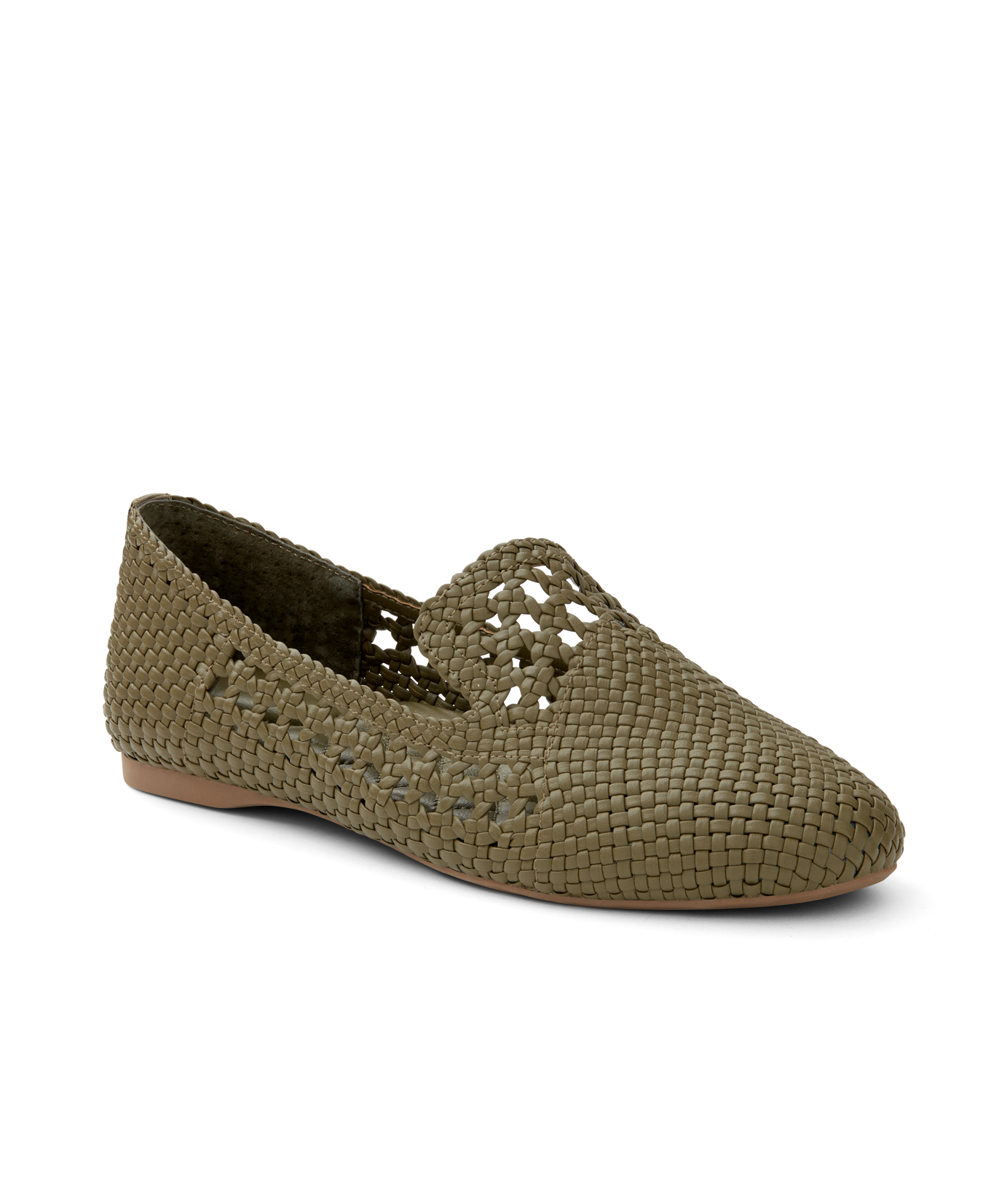 front 3/4ths view of the Starling in Olive Woven