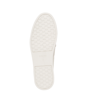bottom view of the Swift Slip on Sneaker in Bone (cream) Embossed Leather