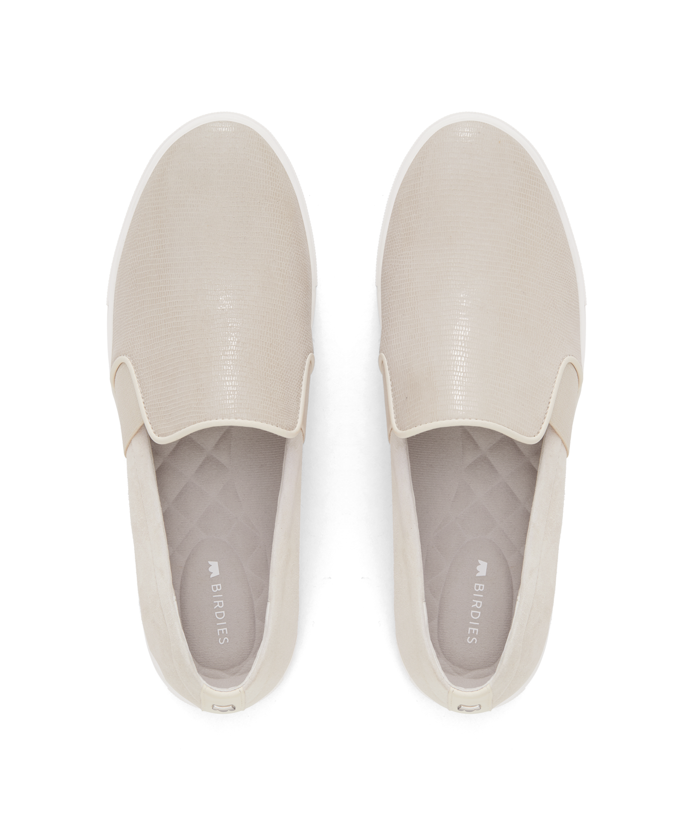 hover | top view of the Swift Slip on Sneaker in Bone (cream) Embossed Leather
