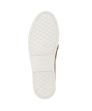 bottom view of the Swift Slip on Sneaker in Taupe (light brown) embossed Velvet