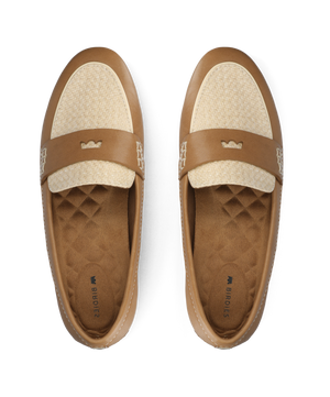 The Vesper Driver - Cappuccino Leather Raffia