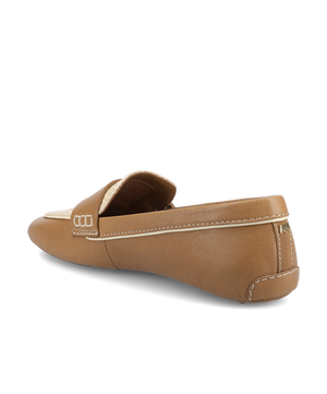 The Vesper Driver - Cappuccino Leather Raffia