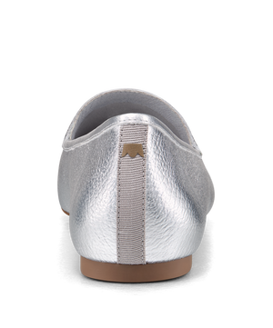 back view of the Vesper loafer in Silver Leather