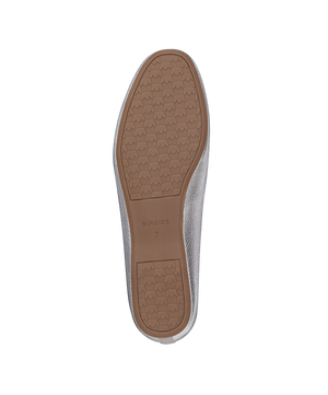 bottom view of the Vesper loafer in Silver Leather