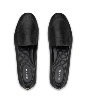 hover | top view of the Vesper loafer in Noir (black) Leather