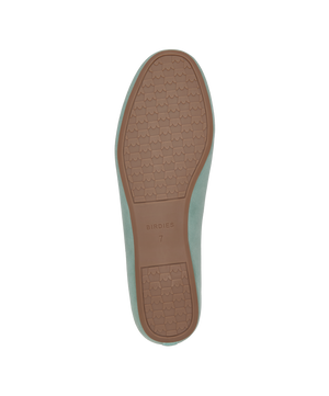 bottom view of the Vesper loafer in marina (light teal) suede