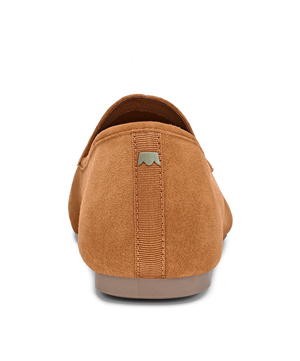 back view of the Vesper loafer in Toffee (tan) Suede