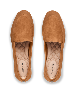 hover | top view of the Vesper loafer in Toffee (tan) Suede
