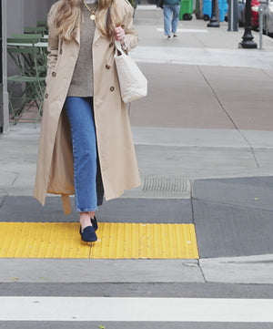 on figure video of the Starling in Navy Suede