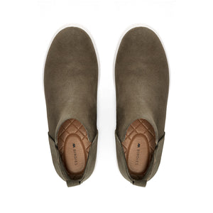 Women's ankle bootie - Falcon in water resistant olive green suede
